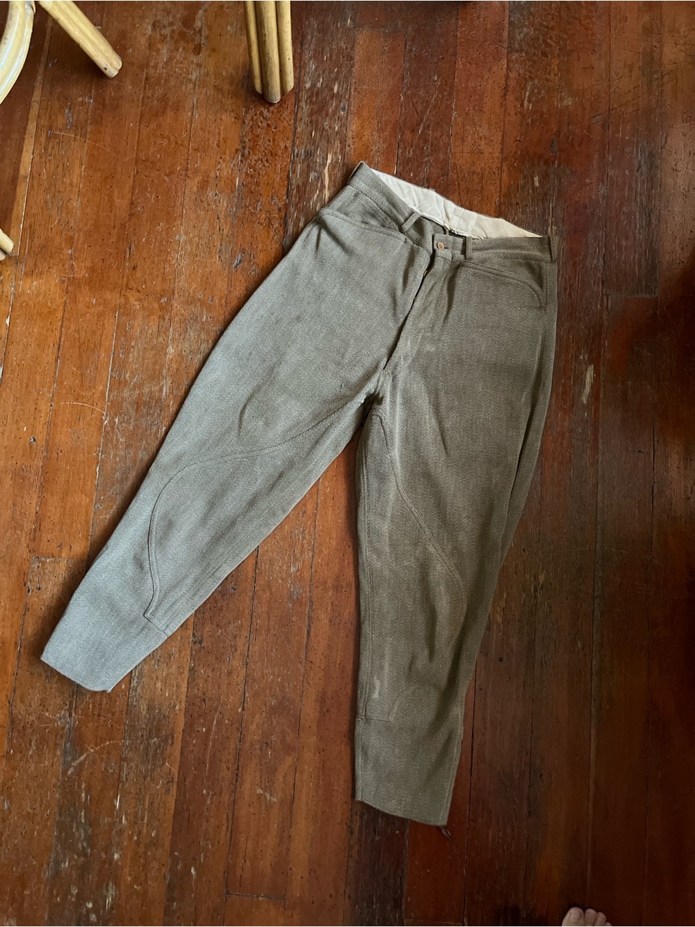 Men's Olive Green Tailored Riding-Style Pants